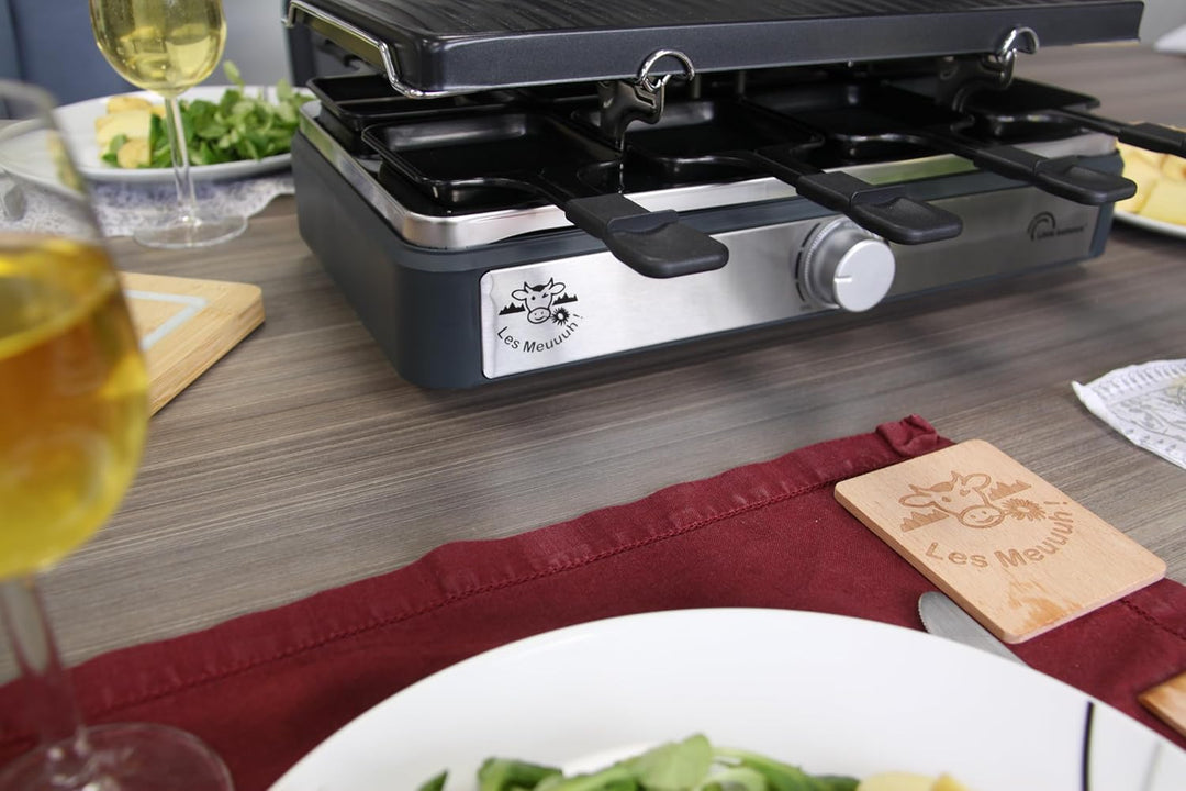 LITTLE BALANCE Raclette-Gerät, rechteckig, Maxi-Grill & Cheese, 1400 W, 8 Personen, Pfeffer-Design