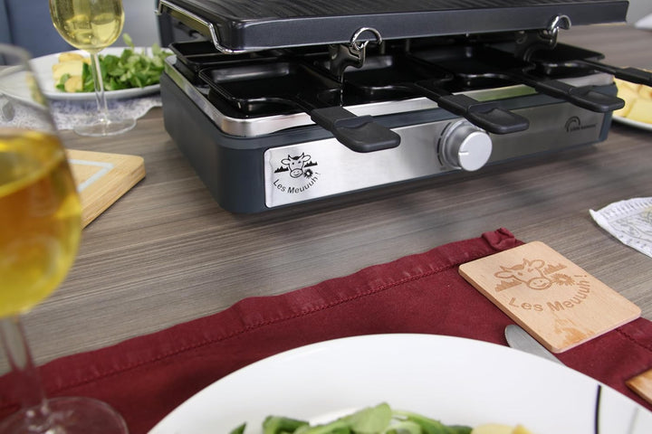 LITTLE BALANCE Raclette-Gerät, rechteckig, Maxi-Grill & Cheese, 1400 W, 8 Personen, Pfeffer-Design