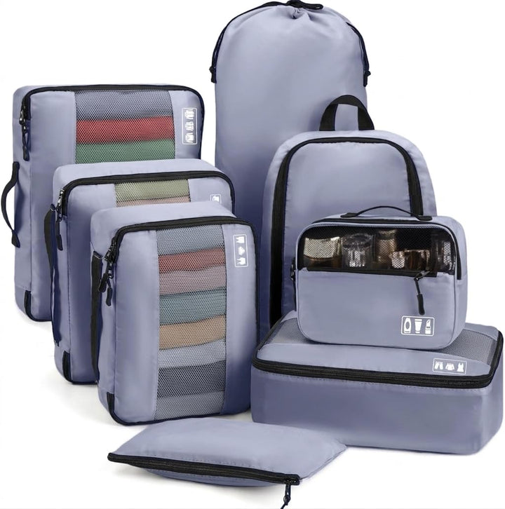 MURISE Koffer Organizer 8 Stück, Packing Cubes für Urlaub und Reisen, Packwürfel Packtaschen für Kof