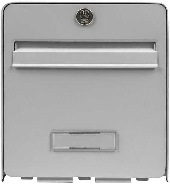 Burg WÄCHTER Briefkasten, genormt, Stahl, verzinkt, mit Tür zum Öffnen, Stopper, 1 Tür, Favor, Grau