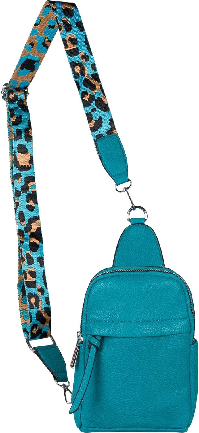 styleBREAKER Damen One Shoulder Rucksack, gemusterter Schultergurt, Einfarbige Crossbody Bag, Cityru