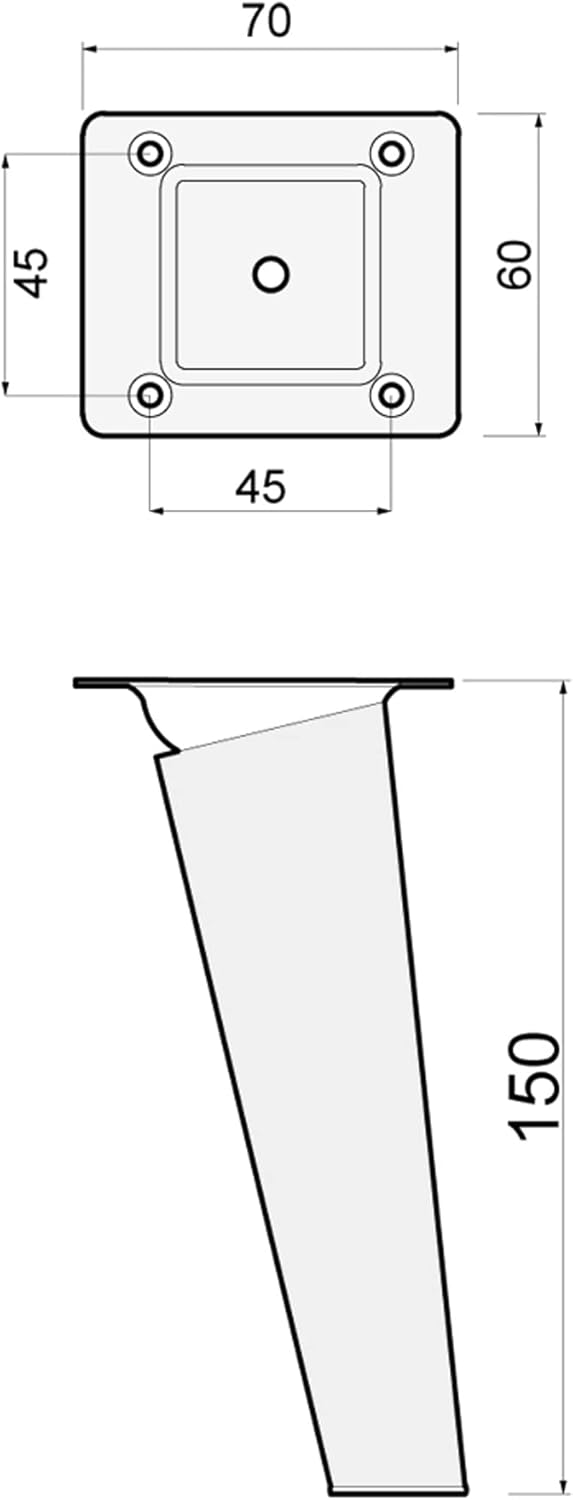 Sossai Möbelfüsse aus Massivholz Buche mit Öl-Finish, Clif Round HMF2, 15 cm hoch, rund, schräge Aus