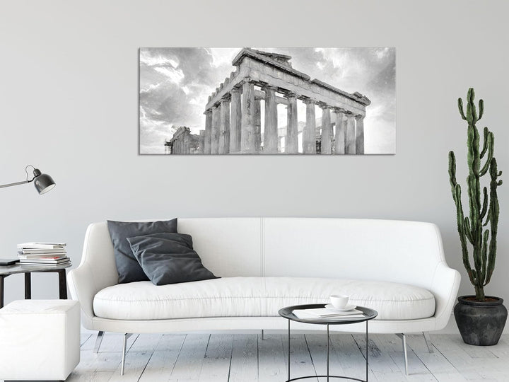 Glasbild Panorama | Wandbild aus Echtglas | Akropolis in Athen | 120x50 cm | inkl. Aufhängung und Ab