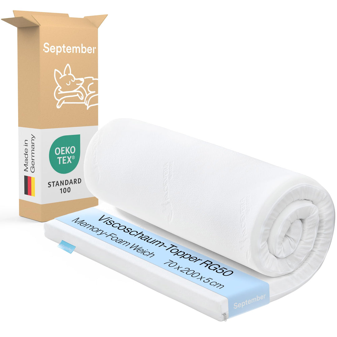 Snooze Project - 70 x 200 x 6 cm Matratzen Topper - Visco-Foam Weich - 6cm Höhe - Memory-Schaum RG 5