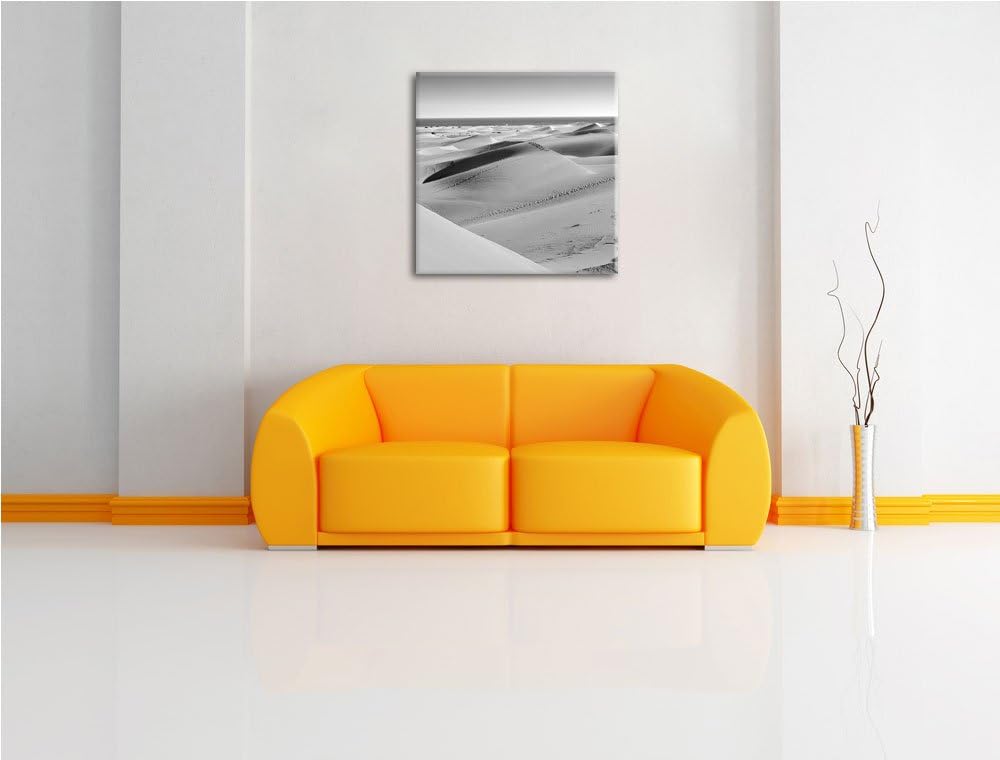 Pixxprint schöne Wüste am Meer / 70x70cm Leinwandbild bespannt auf Holzrahmen/Wandbild Kunstdruck De