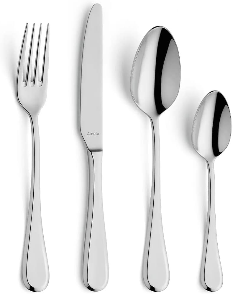 Amefa DRIFT Besteck Set, Besteck für 6 Personen, 24-teilig, 18/10 Edelstahl, 13/0 Klingenstahl, rost