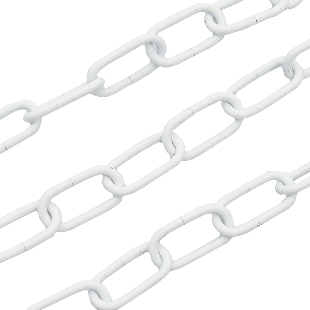 CHRISTOPH PALME 10m Eisenkette ø 2mm Glatt Zierkette Rundstahlkette Rundgliederkette Kette (Weiss),