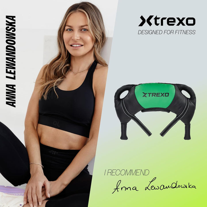 TREXO Bulgarian Exercise Bag 15 kg Krafttraining Fitness Ausdauer Perfekt für Zuhause und Fitnessstu