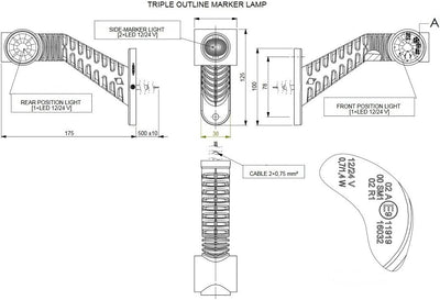 BUL BARS 4 x LED Begrenzungsleuchte Seitenleuchte 12V 24V mit E-Prüfzeichen Positionsleuchte Auto LK