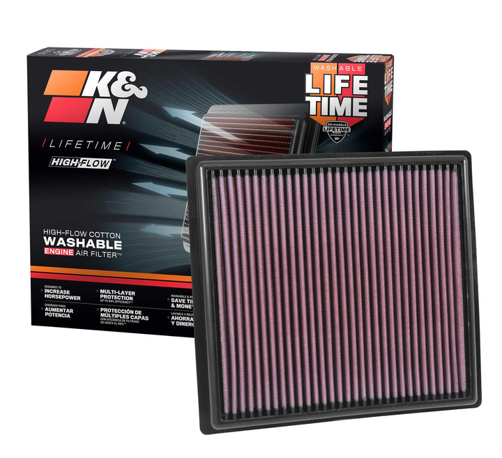 K&N 33-5030 Waschbarer und wiederverwendbarer KFZ Tauschluftfilter , Rot, 33-5030