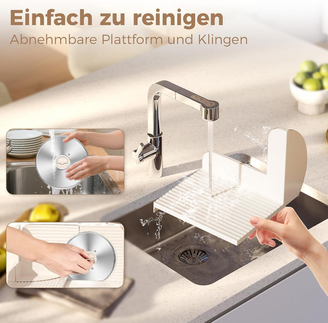 YASHE Elektrischer Faltbarer Allesschneider, 180W Brotschneidemaschine Mit 17 Cm Wellenschliffklinge