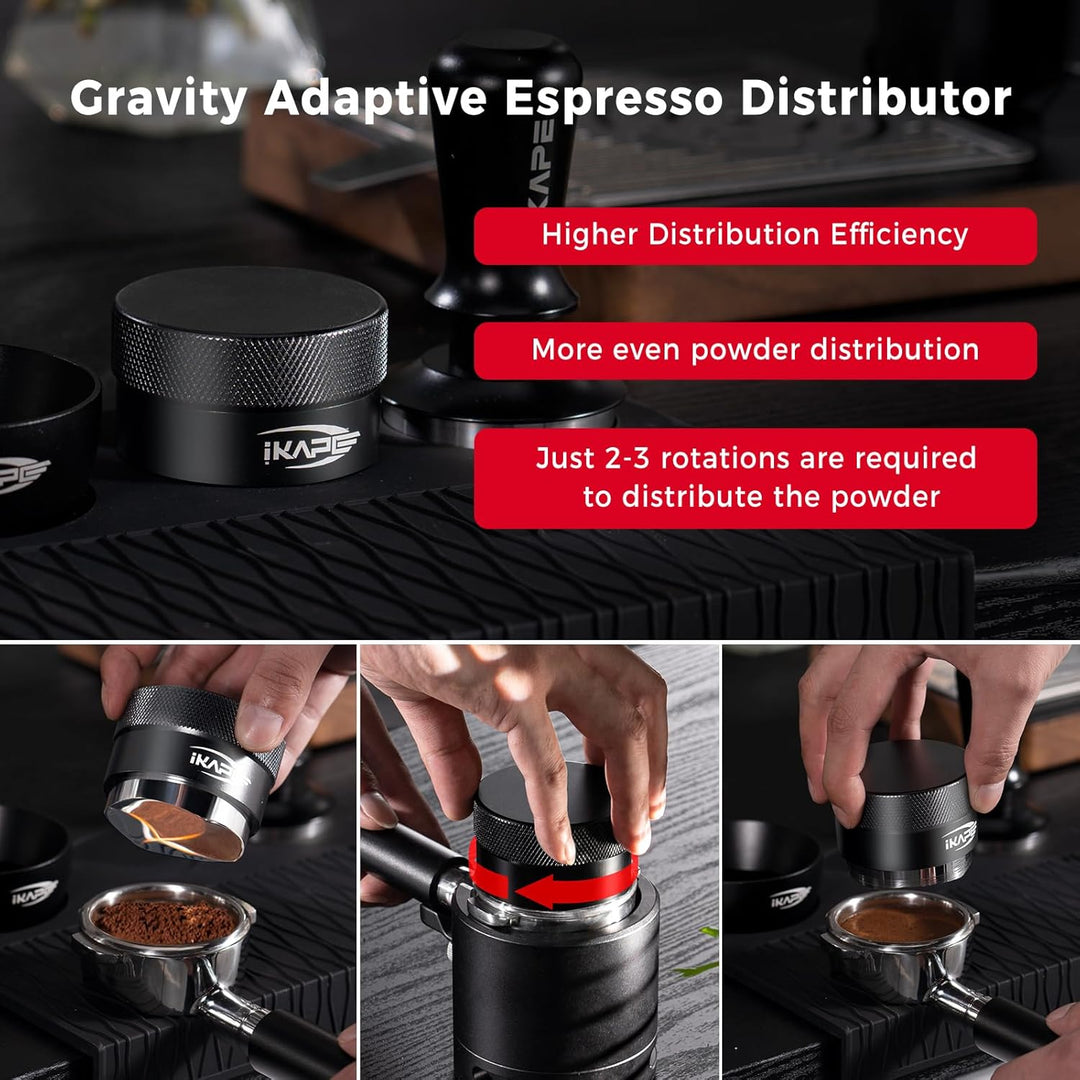 IKAPE Kaffee Produkte, 58MM Kaffee Verteiler, Schwerkraft Adaptive Espresso Verteiler Passt alle übe