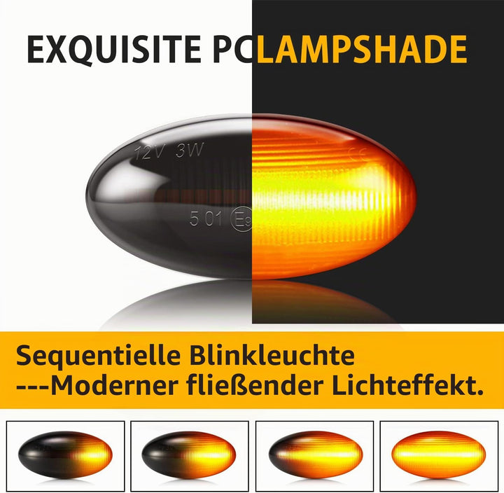 Asasytal Blinker Seitenblinker, 12v Seitenblinkleuchten Set, Kotflügel-Blinker mit E9 Zulassung Oran