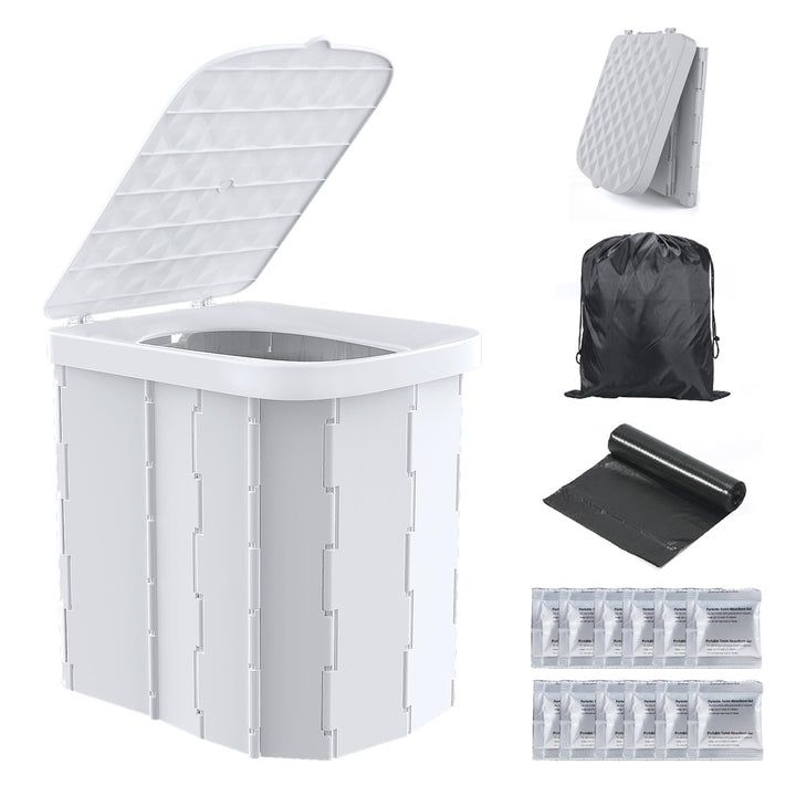 Tragbare Campingtoilette für Erwachsene – Hapoon XL tragbare Klapptoilette mit Deckel, tragbares Rei