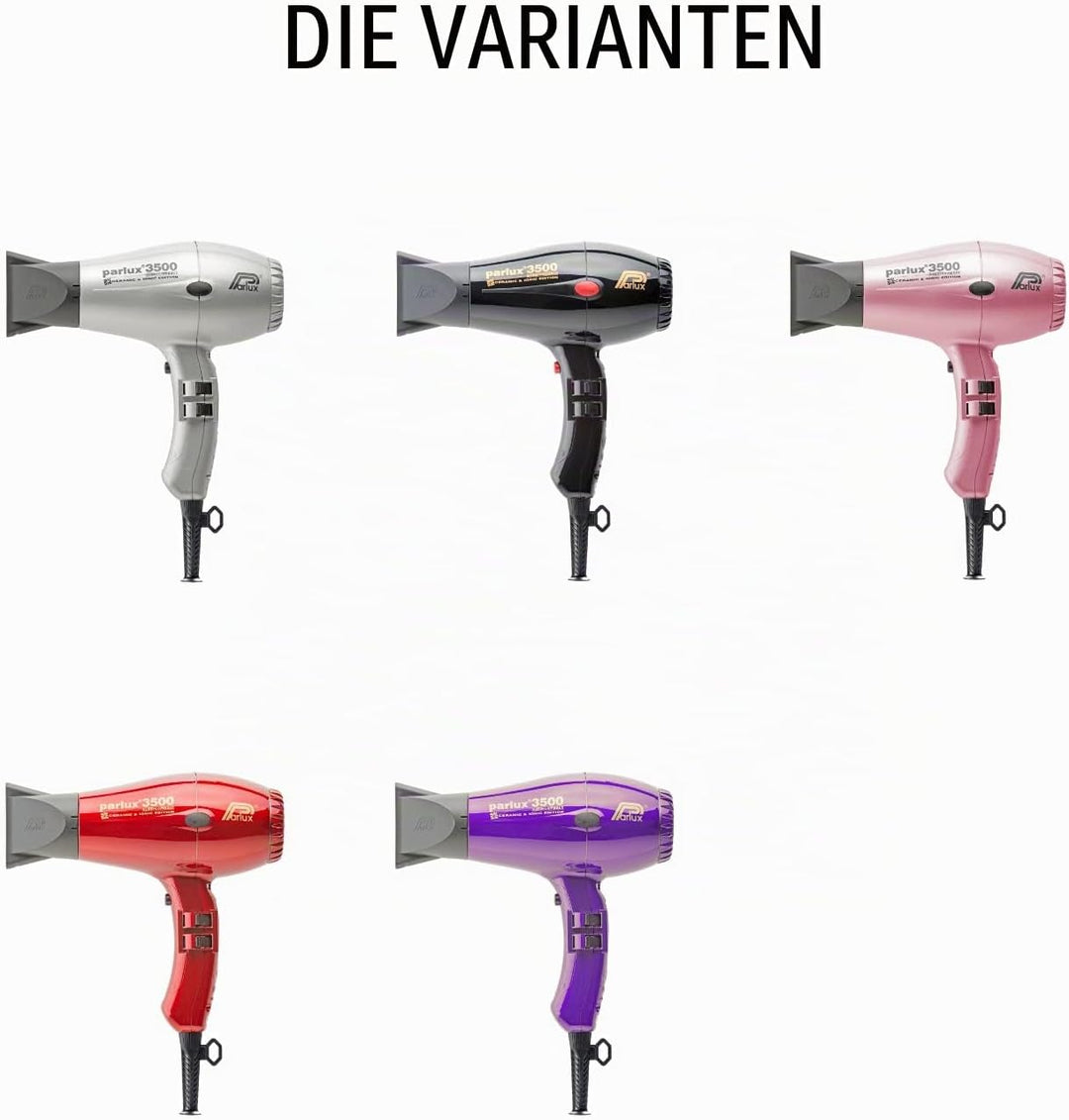 Parlux Profi-Haartrockner 3500 SuperCompact Ceramic + Ion, silber, Silber