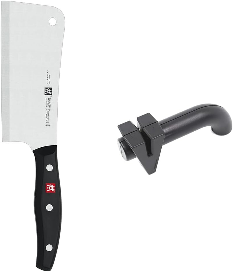 ZWILLING Twin Pollux Hackmesser, Klingenlänge: 15 cm & Twinsharp Messerschärfer für Grob- und Feinsc