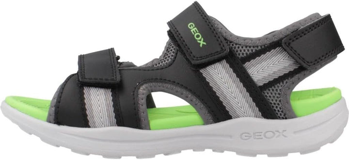 Geox Jungen J Vaniett Boy B Sandalen, Black Green