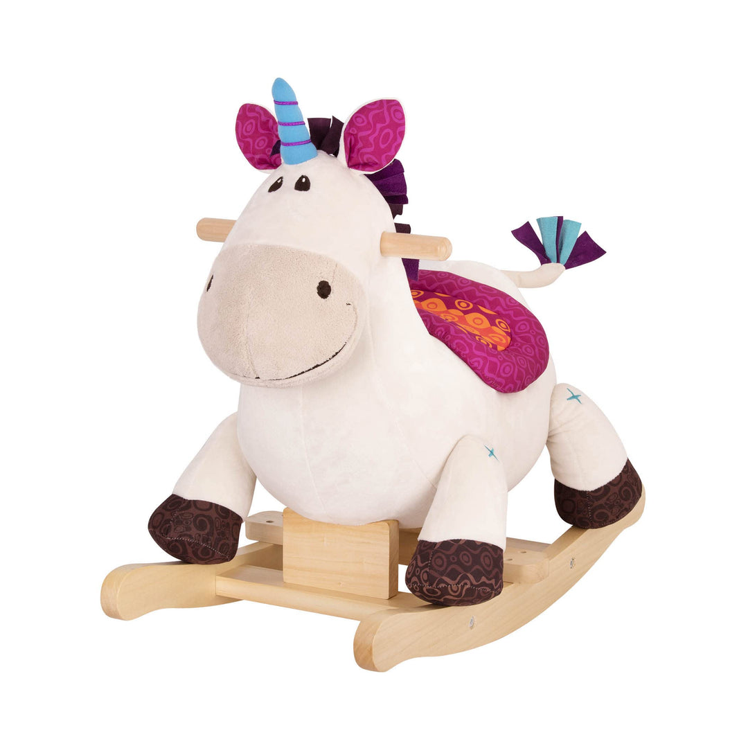 B. toys - Rodeo Rocker - Dilly-Dally - Einhorn-Wippe - Einhorn-Schaukelspielzeug - Hölzernes Aufsitz