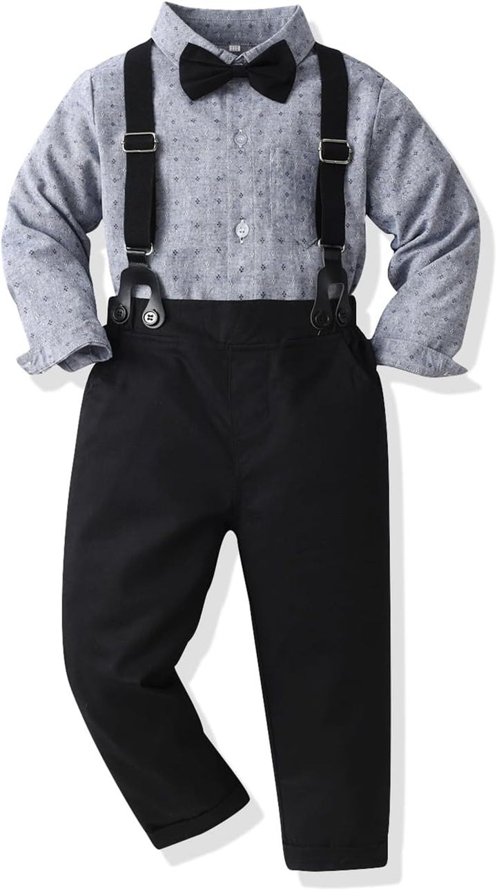 Baby Jungen Anzug Bekleidungssets Kleid Strampler hosenträger Fliege Krawatte 4tlg Anzug Gentleman F