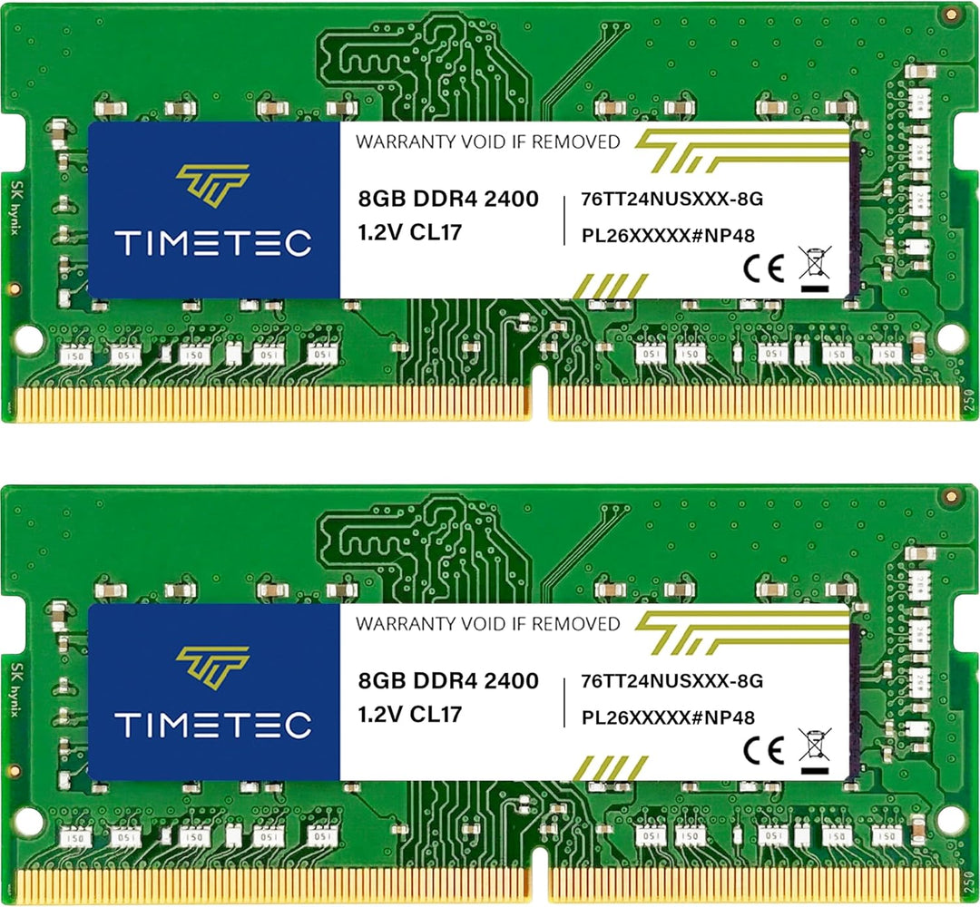 Timetec 16GB KIT (2x8GB) DDR4 2400MHz PC4-19200 Non-ECC Unbuffered 1.2V CL17 1Rx8 Single Rank 260 Pi