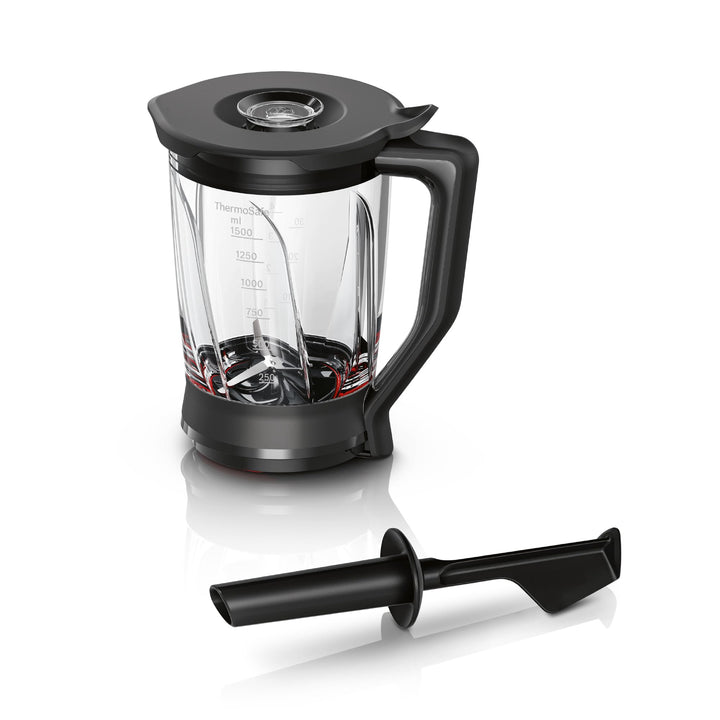Bosch Mixer-Aufsatz MUZ9MX2, Füllmenge 2,3 L, ThermoSafe Glas, spülmaschinengeeignet, perfekt für Cr
