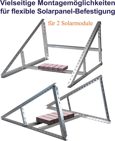 SAVOLAR Solarmodul Halterung 2 Stück, Aluminium & Edelstahl, Wandmontage, für Balkonkraftwerk bis 11