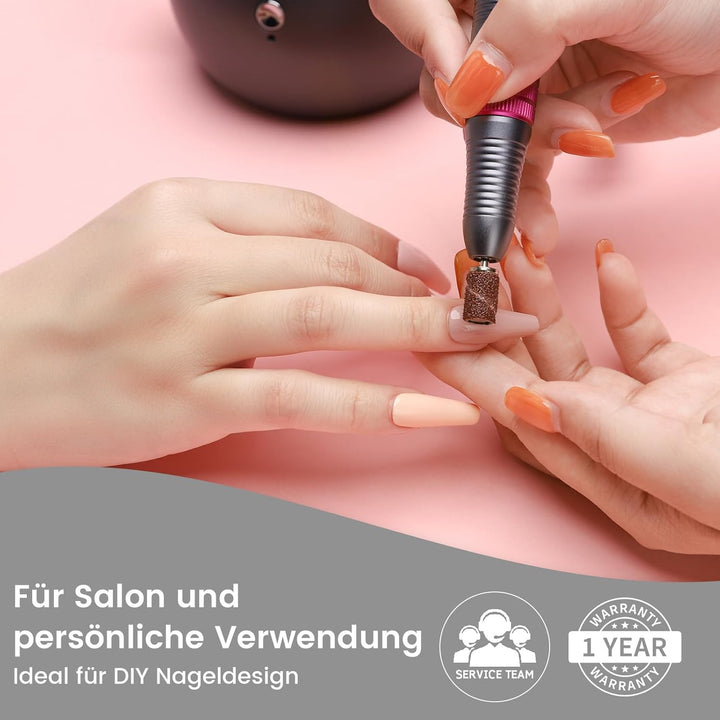 Elektrische Nagelfräser für Gelnägel, 35000 U/Min Wiederaufladbare Nagelfeile für Acrylnägel, Kallus