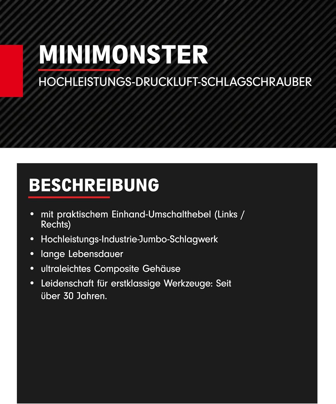 KS Tools 515.1150 1/2" Minimonster Xtremelight Rückenschonender Hochleistungs-Druckluft-Schlagschrau