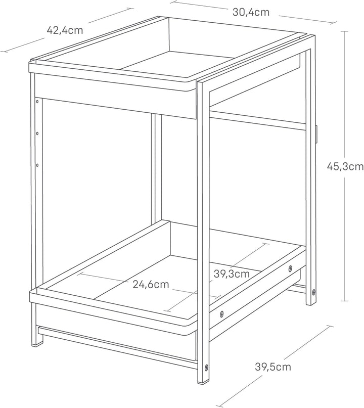 Yamazaki 1461 TOWER 2-stöckiges Spülschrank-Regal mit Schiebeböden, schwarz, Stahl, minimalistisch,