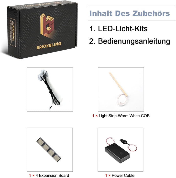 BrickBling Licht-Kit Kompatibel mit Lego 10343 Mini Orchid Botanical Collection Set (Kein Modell), L