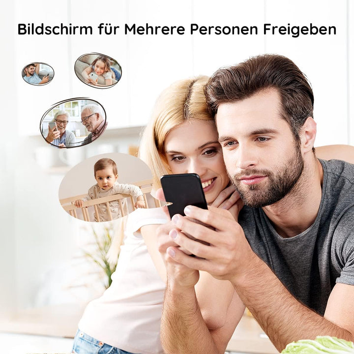 BOIFUN Babyphone mit 2 Kamera App, 2K HD Bild, PTZ 355°/60°, 4×Zoom, Automatische Verfolgung, Weinen