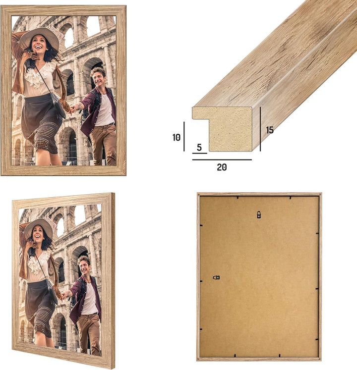 CABBEL 3er Set Bilderrahmen 30x40 cm MDF Holz-Rahmen mit bruchsicherem Acrylglas, ideal für Poster,