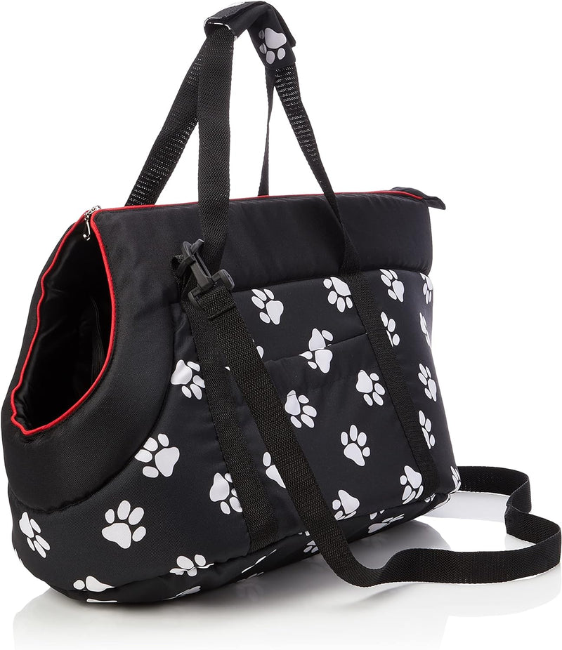 Hobbydog Dog Carrier Dog Carrying Bag Cat Carrier, 3 - HxBxL - 32x30x50 cm 3 - Schwarz mit Pfoten 3