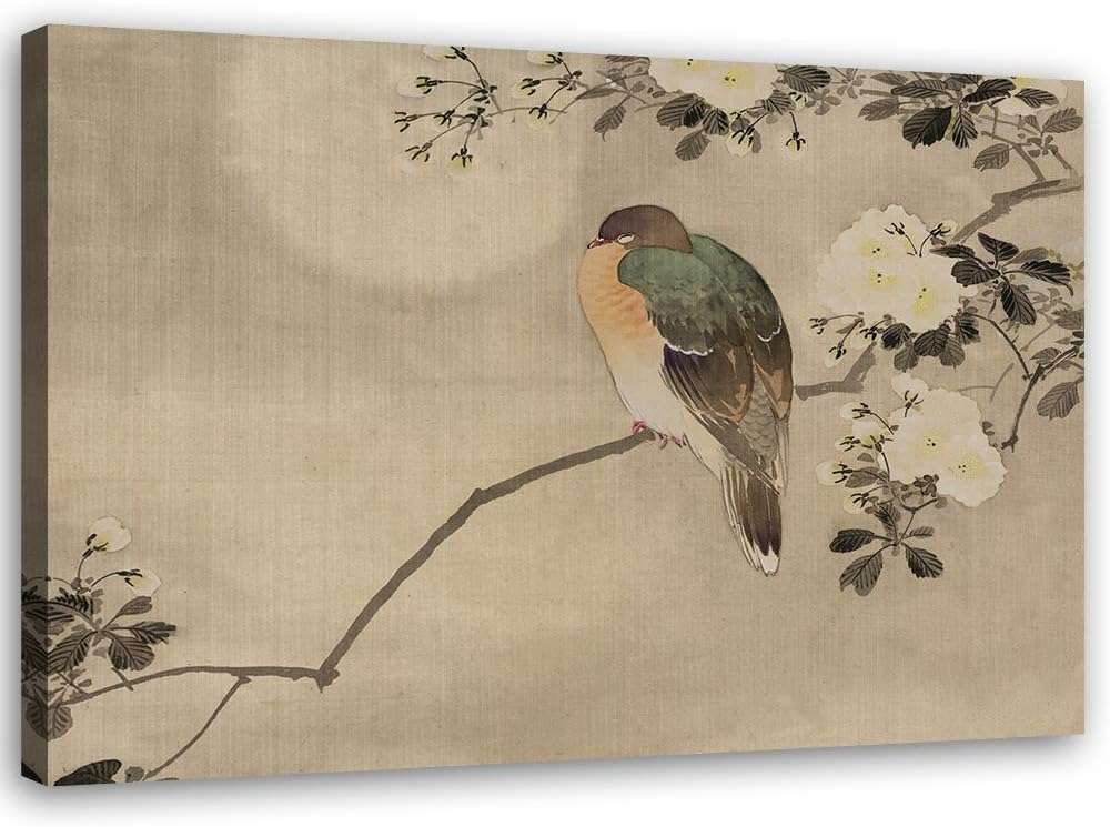 Feeby Wanddeko Vogel Leinwandbild Kunstdruck Natur Beige 100x70 cm M14245 100x70 cm, M14245 100x70 c
