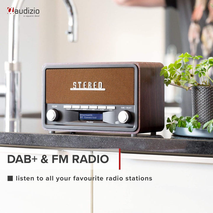 Audizio Foggia, Retro Radio, DAB Plus Radio, Bluetooth, Alarmfunktion, Radiowecker, Nostalgie Radio,