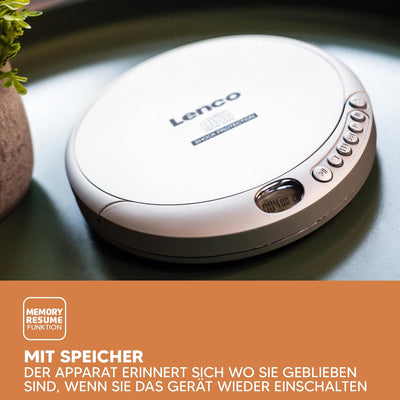 Lenco CD-201 - Tragbarer CD-Player Walkman - Diskman - CD Walkman - MP3 Funktion - Antishock - Mit K