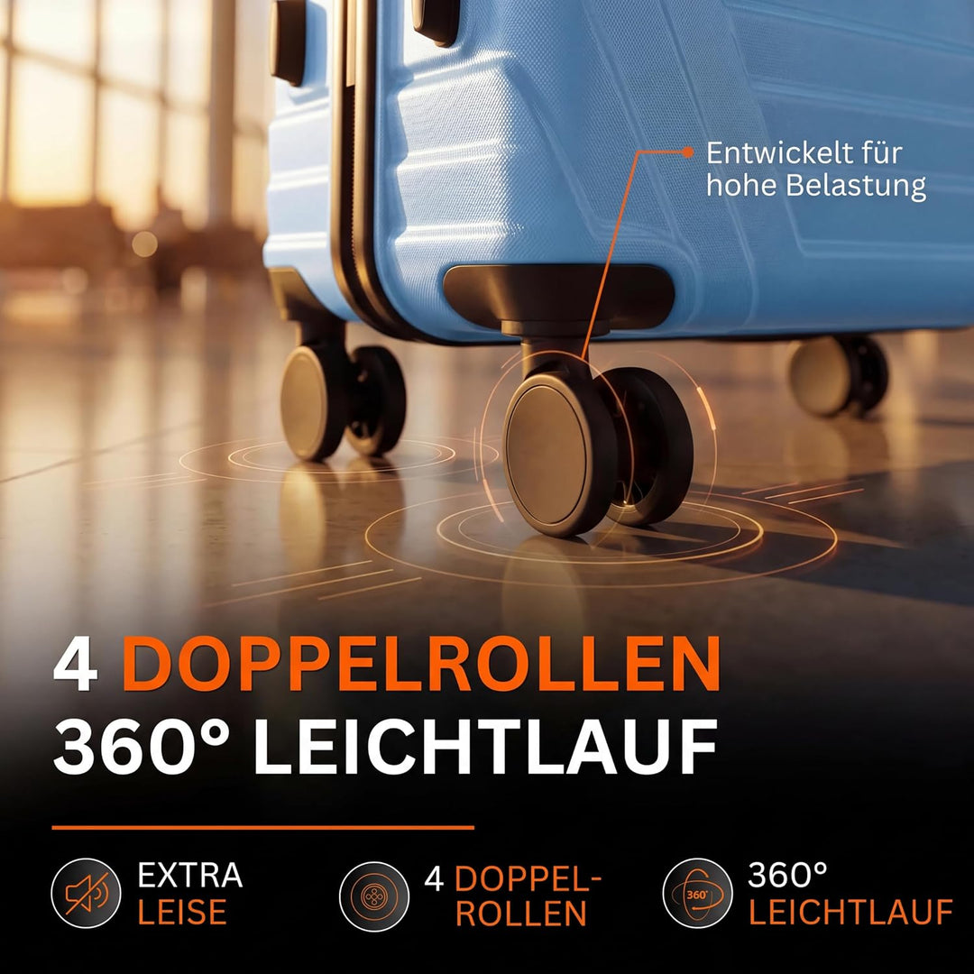 Cocoono Hartschalenkoffer XL Gross – 95L - 104L Volumen – 8 Rollen 360° drehbar – Leichter ABS Koffe