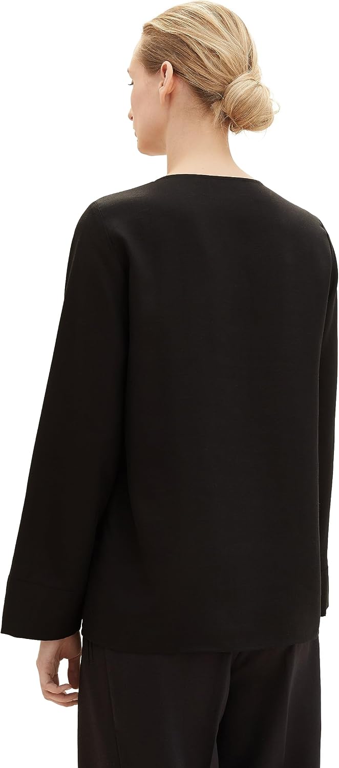 TOM TAILOR Damen 1039142 Bluse (1er Pack) 38 14482 - Deep Black, 38 14482 - Deep Black