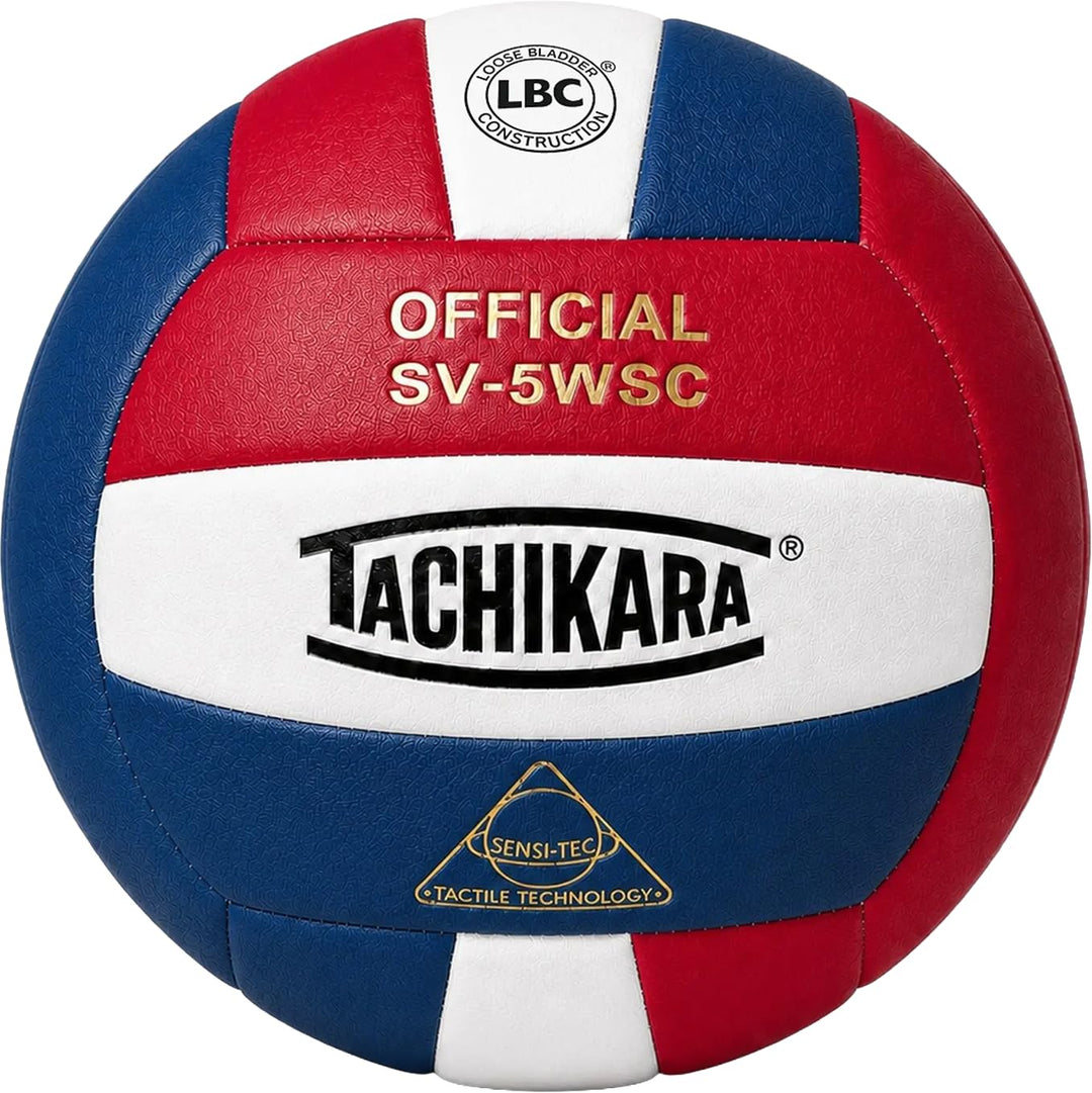 Tachikara Sensi-Tec® Composite SV-5WSC Volleyball (EA) Scarlet/White/Navy, Scarlet/White/Navy