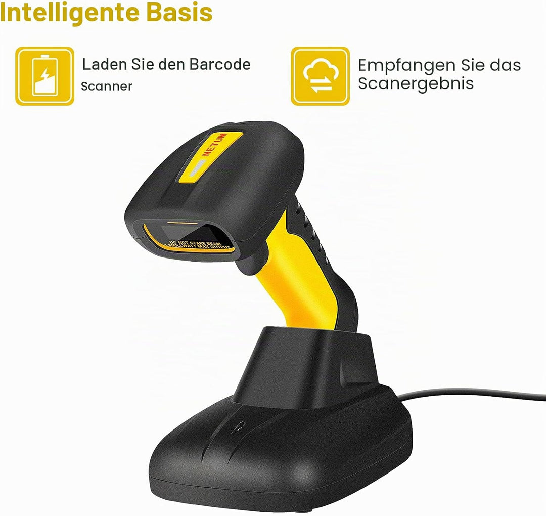 NetumScan Wireless 2D-Barcode-Scanner, wasserdichter und antimikrobieller Barcode-Leser (QR PDF17 Da