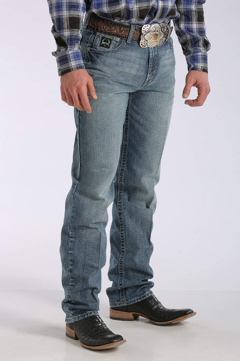 Cinch Herren White Label Relaxed Fit Jeans 28W / 38L Mittelblau, 28W / 38L Mittelblau