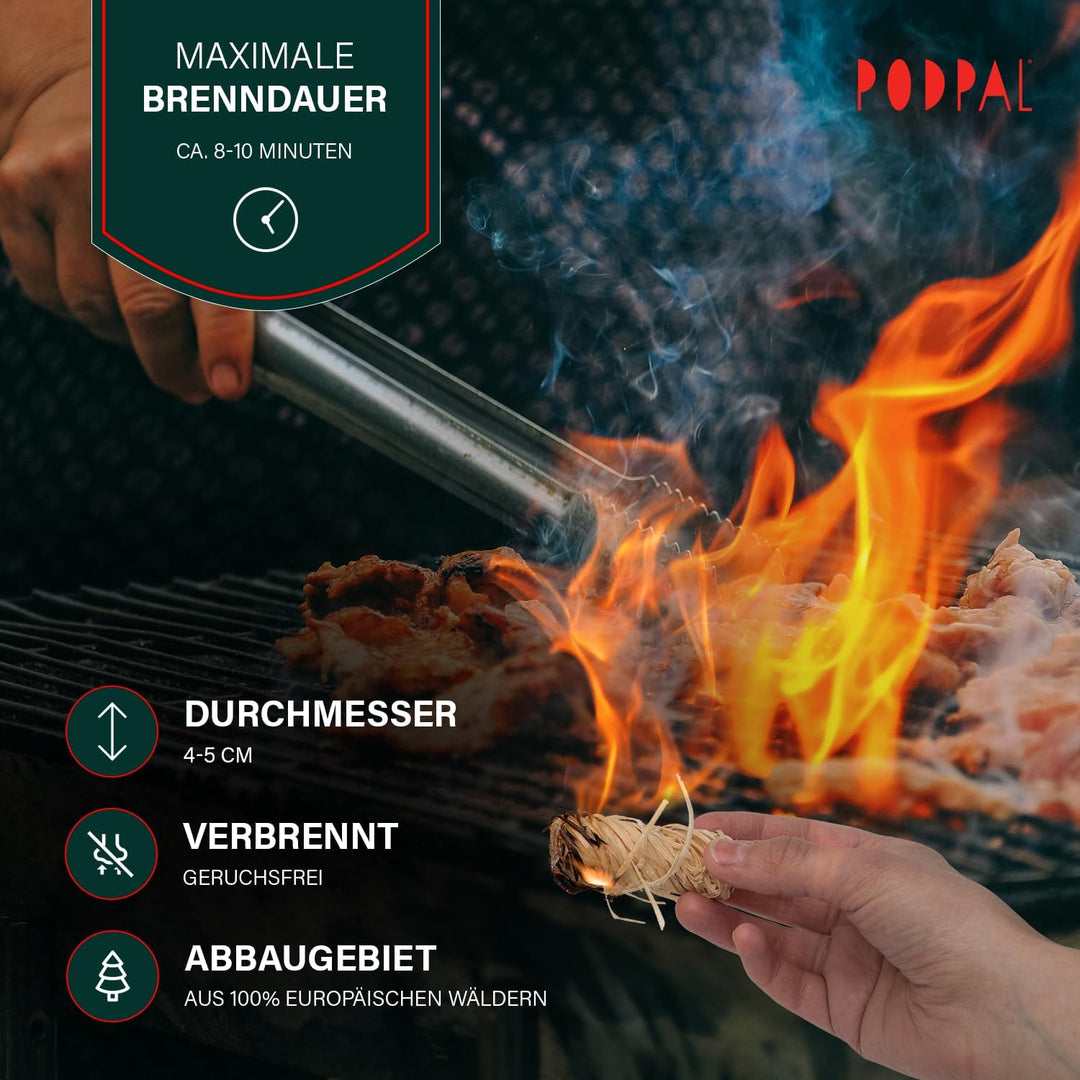 1000 Stück Herbst-Anzündwolle – 100% Holzwolle & Wachs, umweltfreundlich, geruchlos – Schnellzündend