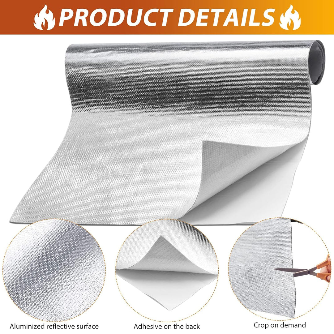 2 Stück Hitzeschutz Aluminium Platte 1 mm dick Kleberücken Aluminium Glasfaserblatt Praktische Hitze