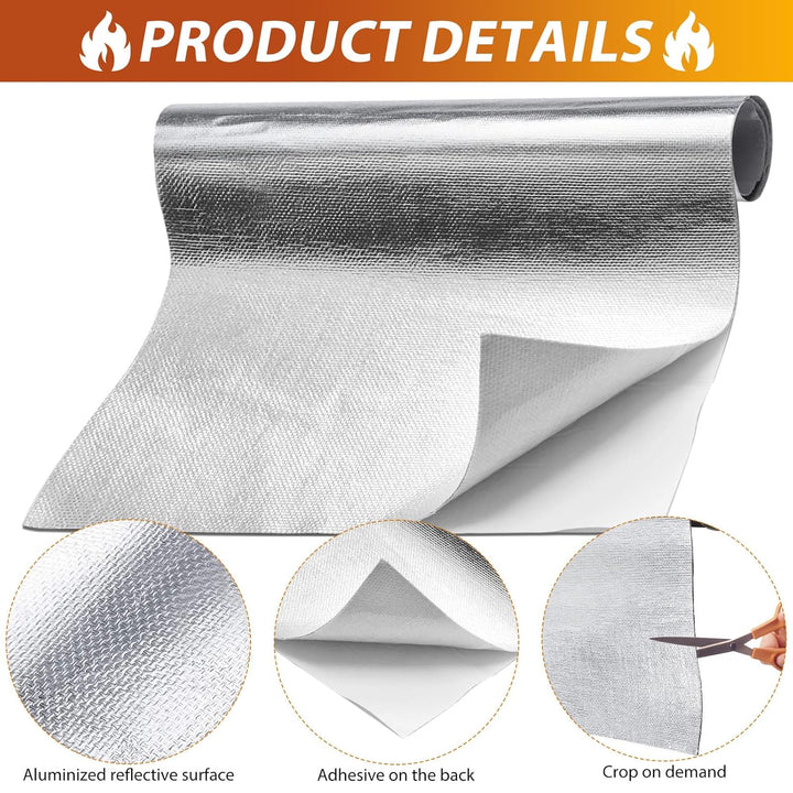 2 Stück Hitzeschutz Aluminium Platte 1 mm dick Kleberücken Aluminium Glasfaserblatt Praktische Hitze