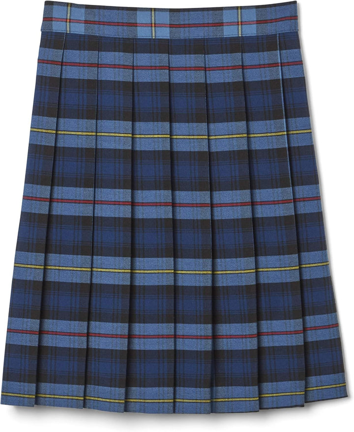 French Toast Big Girls' Plaid Pleated Skirt, Blue/Red, 7