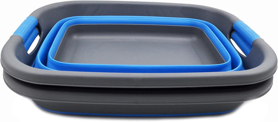 SAMMART 25L Faltbarer Wäschekorb/Wanne - Faltbarer Vorratsbehälter/Organizer - Tragbarer Waschbehält