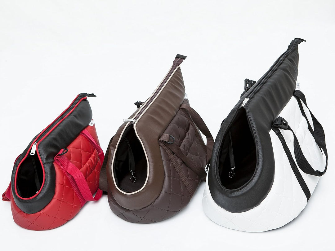 Hundetragetasche aus Kunstleder – Hundetransporttasche für kleine Hunde und Katzen bis 8 kg - prakti