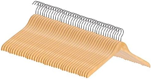 Gerso Standard Holzkleiderbügel platzsparend Kleiderbügel dünn Natur - 50 Stück 50er Pack, 50er Pack