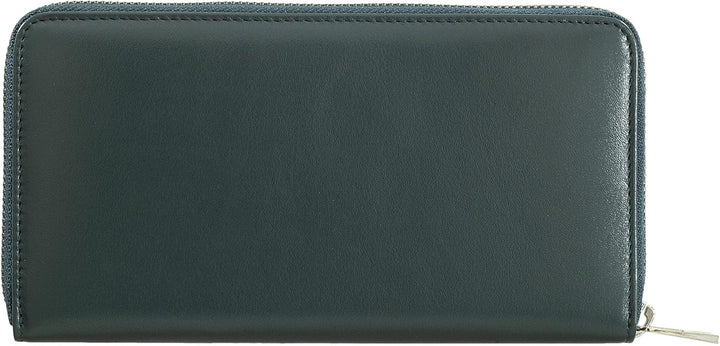 DUDU Grosse Bunte Damenbrieftasche RFID in echtem Leder mit Rundum - Reissverschluss Mangrove, Mangr