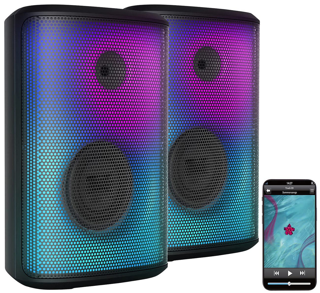 auvisio Musikbox: 2er-Set Mobile Outdoor-PA-Partyanlagen & -Bluetooth-Boomboxen, 200 W (Party Anlage
